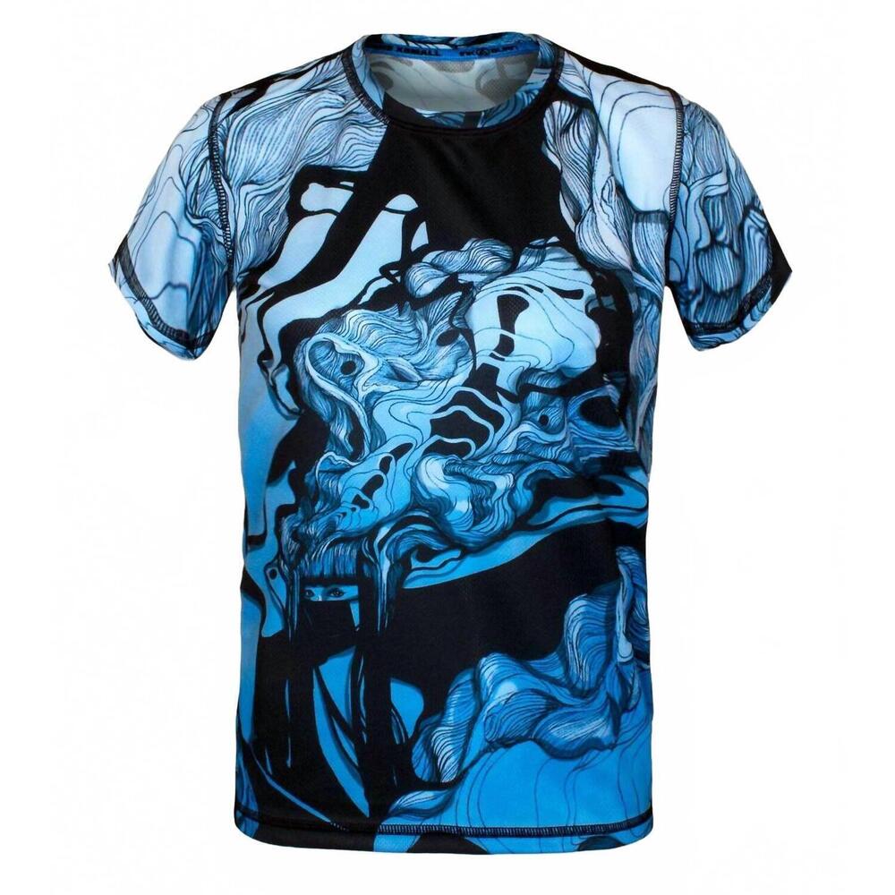 NEW INKNBURN men's our lady of the mask tech shirt in blue